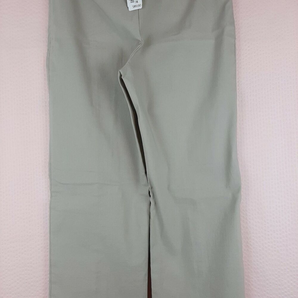 NEW Bellissima Fashions Women Straight Pants High Waist Side Zip Beige Size 6 - Picture 11 of 12